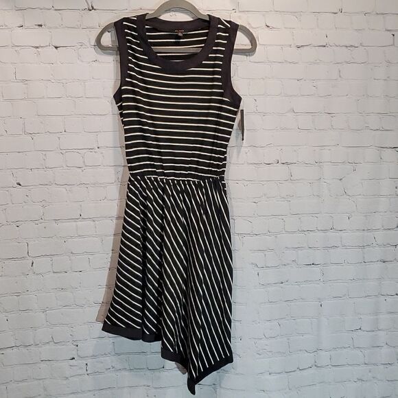 Ella Moss Aleksi stripe asymmetrical hem dress NWT - Picture 1 of 10